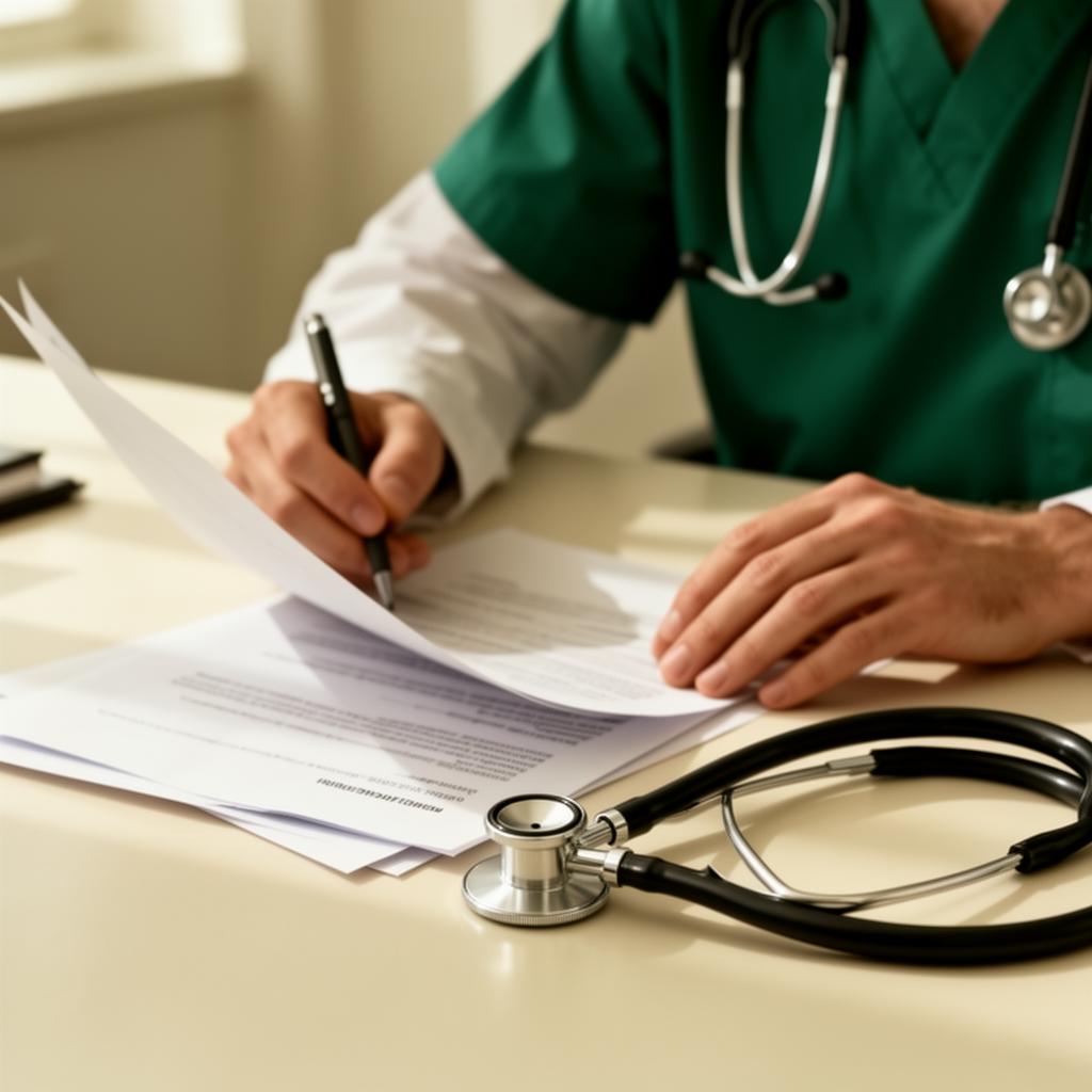 Physician reviewing clinical documentation